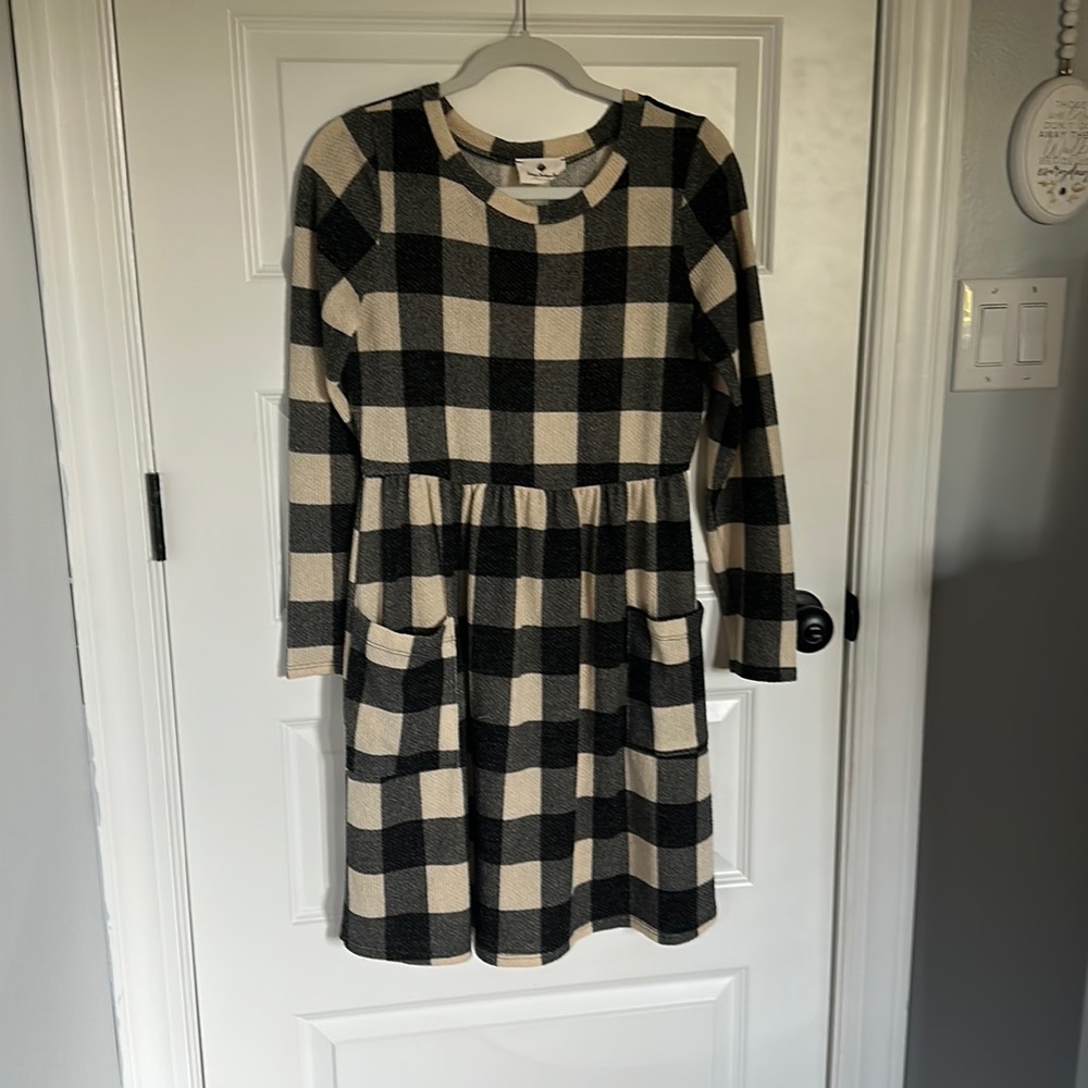 Long sleeve plaid dress